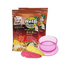 펫스토리 반려동물 HELLO 프리미엄 고슴도치 사료 900g x 2p + 먹이그릇 이갈이스톤(랜덤), 1세트