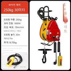 휴대용 소형 전기 윈치 호이스트 리프트 크레인 220V, [07] 단일 구멍 250kg 라인 컨트롤SF Expr, 1개