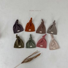 베베홀릭 젖병 모자 아기 매듭 꼭지 비니 수면 햇