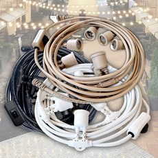  온오프스위치 일체형 캠핑 야외 줄조명, 6M4구_스위치일체형, 베이지, LED8W_전구색포함, 1개 