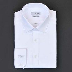 듀퐁셔츠 SE4SM22LS921SWH 화이트 솔리드 소매 로고 슬림핏 면혼방 긴팔 셔츠
