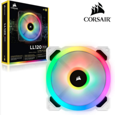 Corsair LL 시리즈 LL120 RGB 120mm RGB LED 팬 싱글 팩-화이트, [01] LL 120, [01] RGB, [01] WHITE, 1개