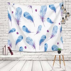 머스트해브템 가림천 선반가리개 공간분리커튼 냉장고가리개 베란다가림막 간이중문 수납장가리개 패브릭가벽 가림커튼 다용도실커튼 패브릭포스터(설치도구 포함), 블루스깃털