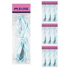 유니아트 투톤 칼라 지끈 3mm 흰색 + 하늘, 10개