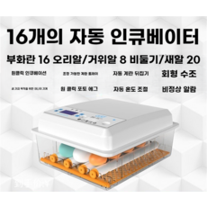 알 부화기 달걀 인큐베이터 거위 오리 키우기 축사, 16개 전자동 풀세트, 1개