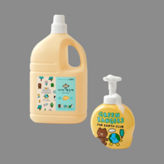 아이깨끗해 핸드워시 라인프렌즈 에디션 대용량 리필+공용기, 4.5L 1개+490ml 1개