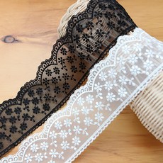 망사 TR레이스] 8cm 눈꽃송이 2color(98259), 블랙, 1개