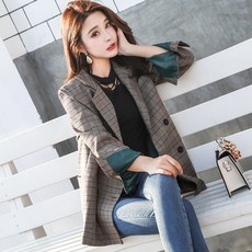 여성 가을 겨울 간절기 체크 자켓