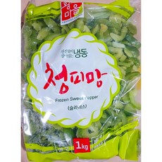 황보마을 청피망 황보 마을 냉동 슬라이스 1kg식자재 업소용 식재료 식당용 대용량 단체 급식용, 1개