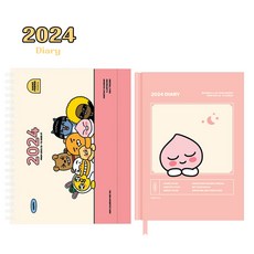 카카오프렌즈 캘린더 달력2024년 달력세트 카카오달력, [SET]카카오달력24년(핑크)+양장다어어리(어피치)