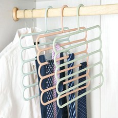 에이스몰 다용도 파스텔 5단 옷걸이 넥타이 스카프 행거, 블루, 블루