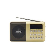 컴스 효도 FM 라디오 USB TF카드지원 휴대용 스피커, YX976, GOLD