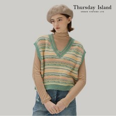 [Thursday Island] 멀티 스트라이프 자카드 베스트(T218MVT235W)
