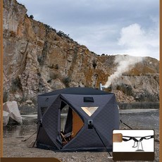 사우나텐트 장박 겨울 낚시 방한 야외 캠핑 굴뚝 텐트, 바닥 천