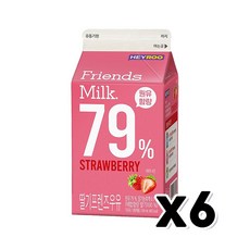 헤이루 딸기프렌즈우유 팩우유 500ml x 6개