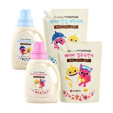 베비언스 핑크퐁 베이비 안심세탁세제 섬유유연제 용기1500ml 리필2200ml 비앤비세제베비언스, 1세트