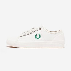 프레드 페리 휴스 로우 캔버스 - Light Ecru/FP Green(D06) 153177