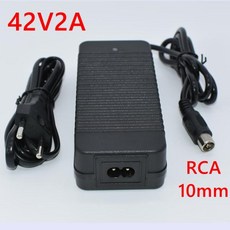 전기 자전거 파워보드 리튬 배터리 충전 스쿠터 36V 충전기 RCA 10mm 플러그 로터스 커넥터 출력 42V 2A, 1개