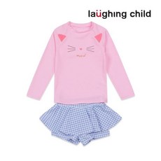 (백화점 상품) 래핑차일드 큐트 캣 래쉬가드 SET(8932990009_PK) 22백퍼센트9608, 핑크, 90