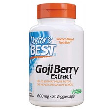 Doctor's Best Goji Berry Extract 600 Mg 120 Veg Capsules 닥터스 베스트 고지 베리 (구기자 열매) 추출 600 mg 베지 캡슐 120정, 1