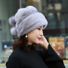 털모자 밍크 여성모자 겨울 귀보호 보온 눈바람 밍크털 유행패션 비니모자 러시아 솔리드가죽 짚모자