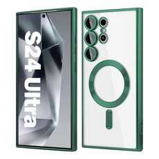프리미엄 전기 도금 맥세이프 케이스 삼성 갤럭시 S24 S23 S22 S21 노트 20 울트라 S23 FE 소프트 마그네틱 렌즈 보호 유리 필름, For Note10, Dark Green