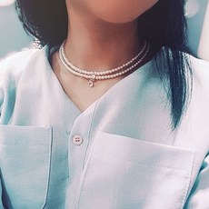 2줄진주목걸이
