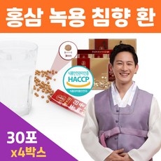 선물로좋은 국내산 6년근 홍삼 녹용 침향환 베트남 아닌 인도네시아산 침향 명절 고급 선물세트 30포x4세트, 4개