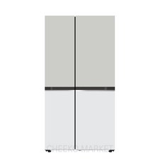 [색상선택형] LG전자 디오스 오브제 컬렉션 양문형 냉장고 메탈 방문설치, 그레이(상단), 화이트(하단), S634MGW12Q