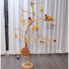 앵무새 놀이터 대형 횟대 자바트리 나무말뚝 원목 봉, 1.5m 스탠드 세트, 1개