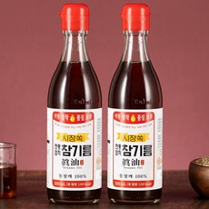 시장쏙 전통압착 참기름, 350ml, 2개