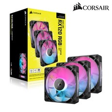 커세어 iCUE LINK RX120 RGB STARTER KIT 시스템쿨러 (3PACK/BLACK), 3개
