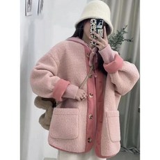 배색 덤블 쟈켓 후리스 점퍼