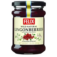 Felix Wild Natural Lingonberries Jam 펠릭스 와일드 내추럴 링곤베리 잼 10 oz (283g), 1