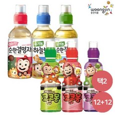 [KT알파쇼핑]웅진식품 코코몽음료 6종 모음 200ML 12+12 택2 하늘보리/결명자/작두콩/코코몽음료, 하늘보리+코코몽 포도