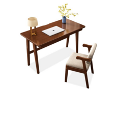 원목책상 800 고목나무 컴퓨터 서랍책상 데스크 고등학생책상, 800x550x750mm 서랍 하나, 화이트 책상의자 세트