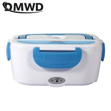 DMWD 다기능 도시락 히터 빠른 가열 단열 기계 휴대용 워머 자동차 사무실 기숙사 12V EU US, Blue, 110V, plastic liner