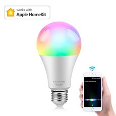 스마트 전구 LED 램프 작업 애플 홈킷 앱 2.4 그램 와이파이 시리 음성 제어 RGB E27 8 와트 LED 전구 IOS, 한개옵션, 한개옵션