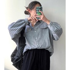 애플깅엄체크오버롤