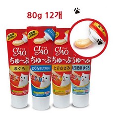 챠오츄르 이나바 고양이 간식 80g, 닭가슴살, 12개