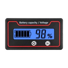 12V 24V 36V 48V 60V 72V 84V 배터리 미터 배터리 용량 전압 표시기 배터리 게이지 리튬 배터리 표시기, 블루 레이, 1개