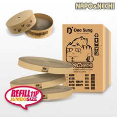  나뽀앤네찌 점보 리필 11P BOX 양면사용 스크래쳐 방석 하우스 겸용 46cm 스크래처 