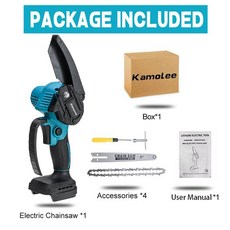 신켄무도구 Kamolee 브러시리스 미니 전기 체인 톱 무선 충전식 목공 가지 치, EU, 1 BAT Luxury Set
