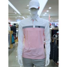 [MU 스포츠 HY] 남성 S/S 상단블럭 제에리티셔츠 GV12TL56, 105, 라이트핑크