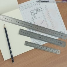 BRS 철자 스틸자 30CM 목공용자, 1개