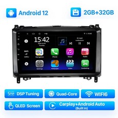 9 인치 자동차 라디오 GPS 네비게이션 안드로이드 8.1 2 딘 4g lte 4g ram + 32g 4g lte 자동차 멀티미디어 플레이어 벤츠 B200/ A-KLASSE (W1, 7.Android 12 H6N