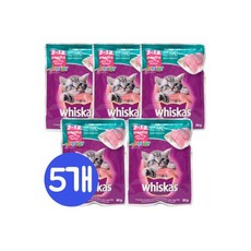 위스카스 팩 주니어 참치 85g x 5개 고양이짜먹는간식 반려묘 츄르 캣닢 헤어볼 고양이간식 짜먹는간식, 위스카스 팩 주니어 참치 85g x 5개 고양이짜먹는간