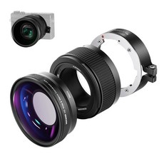 Canon g7x mark iii 카메라와 호환되는 neewer 광각 렌즈 2 in 1 18mm hd 광각 앰프 확장 튜브가 포함된 10x 매크로 추가 렌즈 베요넷 마운트 렌즈, 1개, 한개옵션0