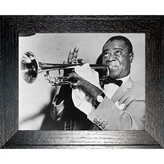소박한 오크 프레임 루이 암스트롱의 사진 - 1953 년의 역사 삽화 - (8.5 x 11) - 광택 (8.5" x 11" Gloss), 8.5" x 11", Gloss, 8.5" x 11", Gloss