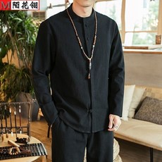 면린넨 린넨 차이나 70 노년 인중국식홑저고리 60대 사회 80칠팔십 젊은남자 여름 남자 셔츠 코트
